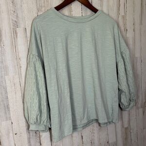 Chenault Sage Green Balloon Sleeve‎ Pullover